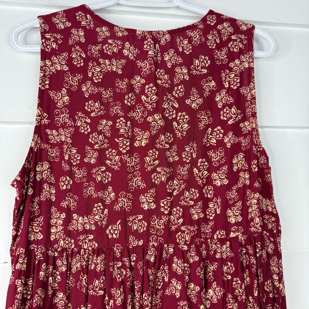 NWT BeachLunchLounge Red Floral Sleeveless Midi Dress Boho EcoVero Size Small - Picture 10 of 12